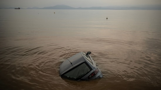 Bad weather eased in central Greece on Friday leaving widespread flooding and infrastructure damage across the farming region that has been battered by two powerful storms in less than a month.&nbsp;(AFP)