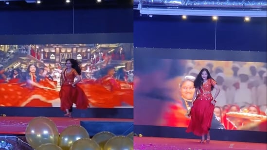 Woman dancing on the stage to the song Nagada Sang Dhol picturised on Deepika Padukone. (Instagram/@_.kretx_.k)