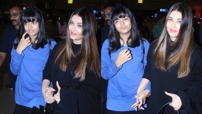 Aishwarya Rai and Aaradhya Bachchan at the Mumbai airport, Aishwarya Rai and Aaradhya Bachchan at the Mumbai airport,