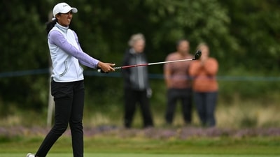 In the third day of the women’s individual golf championship of the 19th Asian Games in Hangzhou, the 25-year-old Bengaluru girl chose the perfect time to shoot a sensational 11-under par 61. (AFP) In the third day of the women’s individual golf championship of the 19th Asian Games in Hangzhou, the 25-year-old Bengaluru girl chose the perfect time to shoot a sensational 11-under par 61. (AFP)