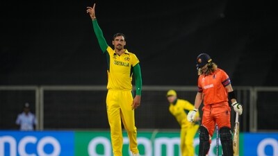 Mitchell Starc successfully appeals for the wicket of Max O'Dowd during ICC men's World Cup warm up match between Australia and Netherland in Thiruvananthapuram (AP) Mitchell Starc successfully appeals for the wicket of Max O'Dowd during ICC men's World Cup warm up match between Australia and Netherland in Thiruvananthapuram (AP)