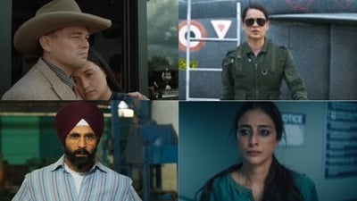 (Clockwise L-R): Still from Mission Raniganj, Killers of the Flower Moon, Tejas and Khufiya. (Clockwise L-R): Still from Mission Raniganj, Killers of the Flower Moon, Tejas and Khufiya.