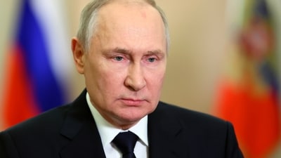 Russia-Ukraine War: Russian president Vladimir Putin speaks during a video celebrating the anniversary of the incorporation of regions of Ukraine to join Russia in Moscow. (AP) Russia-Ukraine War: Russian president Vladimir Putin speaks during a video celebrating the anniversary of the incorporation of regions of Ukraine to join Russia in Moscow. (AP)