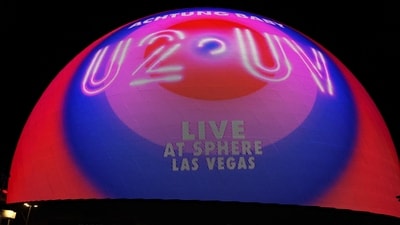General view of the opening night of Sphere ahead of Irish rock band U2's show at The Venetian Resort in Las Vegas, Nevada, on September 29, 2023. (Photo by Ronda Churchill / AFP) (AFP) General view of the opening night of Sphere ahead of Irish rock band U2's show at The Venetian Resort in Las Vegas, Nevada, on September 29, 2023. (Photo by Ronda Churchill / AFP) (AFP)