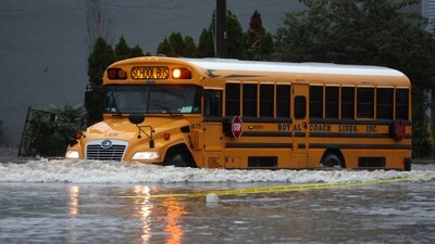 Flood warnings, watches, and advisories are in effect from Connecticut to Virginia. Conditions in Manhattan are expected to improve on Saturday night. (REUTERS)
