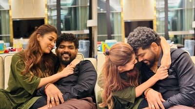 Nayanthara and Vignesh Shivan pose together in new photos. Nayanthara and Vignesh Shivan pose together in new photos.