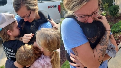 Mississippi family giving a warm hug to Kenzie. (Facebook/Cameron Kaitlynn Cuevas)