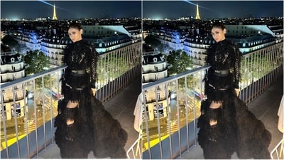 On Saturday, Mouni gave her fans a weekend treat, as she took to Instagram to upload a series of pictures accompanied by the caption "Paris by night, oh so beautiful...". (Instagram/@imouniroy)