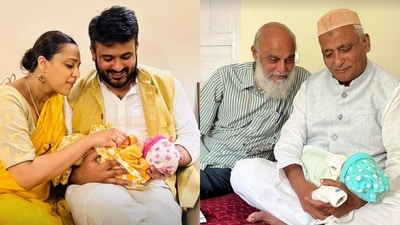Swara Bhasker and Fahad Ahmed with daughter Raabiyaa. Swara Bhasker and Fahad Ahmed with daughter Raabiyaa.