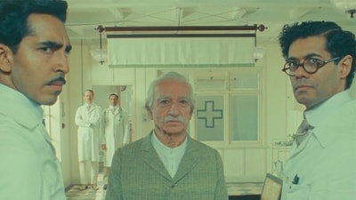 Dev Patel, Ben Kingsley, and Richard Aoyade in a still from The Wonderful Story of Henry Sugar. Dev Patel, Ben Kingsley, and Richard Aoyade in a still from The Wonderful Story of Henry Sugar.