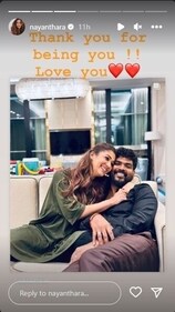 Nayanthara re-shared the post on her Instagram Stories.