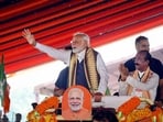 Prime Minister Narendra Modi seen during a rally.