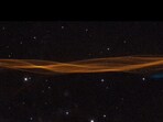 The image shows a star's supernova explosion. The image shows a star's supernova explosion.