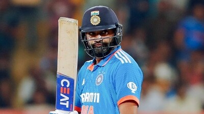 India's Captain Rohit Sharma walks back after being dismissed by Australia's Glenn Maxwell during the 3rd ODI (BCCI Twitter)