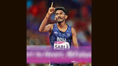 Avinash Sable celebrates after winning the gold medal in the men's 3000m steeplechase. (REUTERS) Avinash Sable celebrates after winning the gold medal in the men's 3000m steeplechase. (REUTERS)