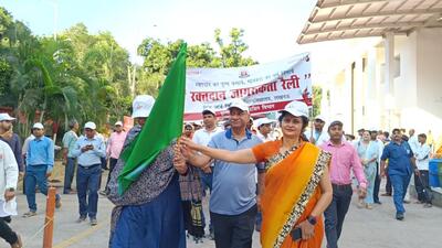 Blood donation awareness rally at KGMU. (SOURCED)