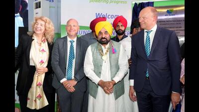 Chief minister Bhagwant Mann on Sunday laid the foundation stone for a ₹138-crore cattle feed plant in Rajpura which is to be set up by a Dutch company. Chief minister Bhagwant Mann on Sunday laid the foundation stone for a ₹138-crore cattle feed plant in Rajpura which is to be set up by a Dutch company.