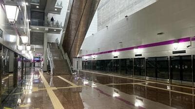 Metro station at Shinvajinagar. (Kalpesh Nukte/HT PHOTO) Metro station at Shinvajinagar. (Kalpesh Nukte/HT PHOTO)