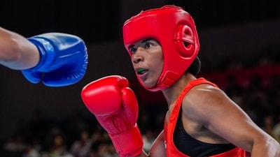India's Nikhat Zareen prepares her move during women's 50 kg boxing event at the 19th Asian Games, in Hangzhou, China (PTI) India's Nikhat Zareen prepares her move during women's 50 kg boxing event at the 19th Asian Games, in Hangzhou, China (PTI)