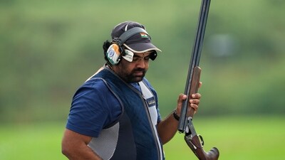 Indian shooter Prithviraj Tondaiman competes in the Trap-75 Team Men (PTI) Indian shooter Prithviraj Tondaiman competes in the Trap-75 Team Men (PTI)