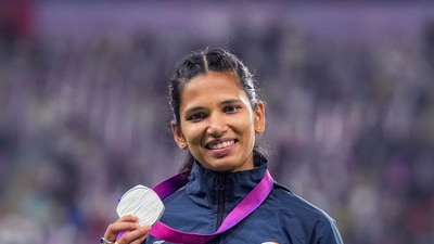Jyothi Yarraji won silver in women's 100m hurdles. However the race started off with some major controversy with Yarraji being seemingly disqualified for a false start.&nbsp; (PTI)