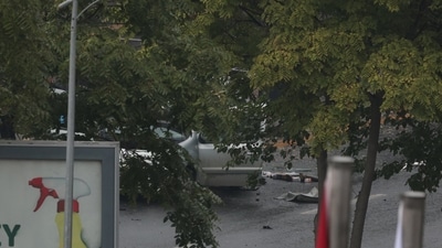 Turkey Blast: The scene of a bomb attack is partly seen in front of the Interior Ministry in Ankara, Turkey. (Reuters)