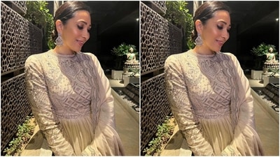 With the help of make-up artist and hairstylist Angelina Joseph, Karisma styled her lush locks into a partition and tied them back into a low bun to complete her ethnic look. (Instagram/@therealkarismakapoor) With the help of make-up artist and hairstylist Angelina Joseph, Karisma styled her lush locks into a partition and tied them back into a low bun to complete her ethnic look. (Instagram/@therealkarismakapoor)