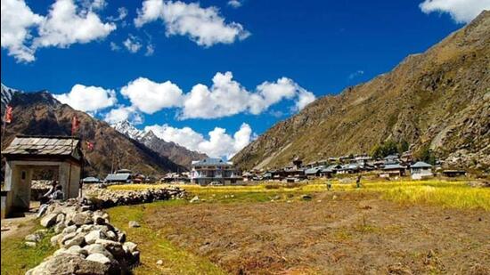 Chitkul has emerged as a paradise for tourists and trekkers with a large number of visitors making a beeline to reach this travel destination (HT File)