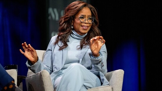 NEW YORK, NEW YORK - SEPTEMBER 12: Oprah Winfrey with George Stephanopoulos and Arthur C. Brooks discuss "Build The Life You Want" at The 92nd Street Y, New York on September 12, 2023 in New York City. Roy Rochlin/Getty Images/AFP (Photo by Roy Rochlin / GETTY IMAGES NORTH AMERICA / Getty Images via AFP) (Getty Images via AFP)
