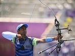 Atanu Das of India in action