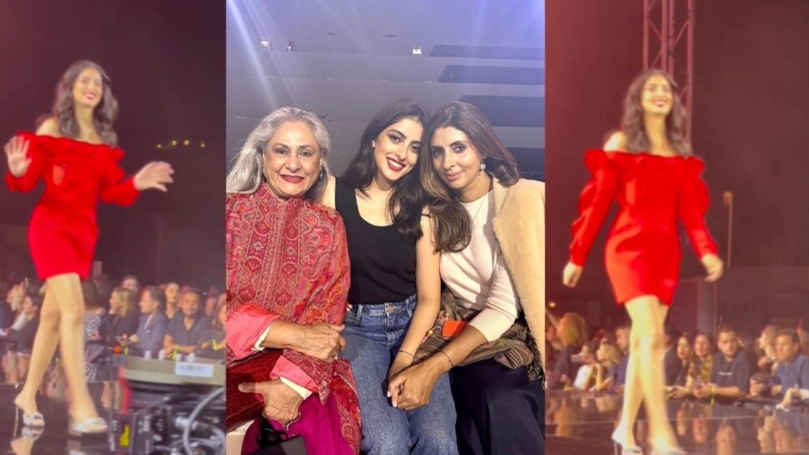 Jaya Bachchan and Shweta cheer for Navya, hold back tears as she walks the ramp | Bollywood - Vimarsana News