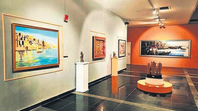 An exhibition of gifts and mementos presented to Prime Minister Narendra Modi at National Gallery of Modern Art, in New Delhi. (PTI) An exhibition of gifts and mementos presented to Prime Minister Narendra Modi at National Gallery of Modern Art, in New Delhi. (PTI)