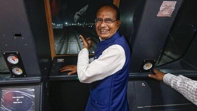 Madhya Pradesh chief minister Shivraj Singh Chouhan during the trial run of Indore Metro train on Sept. 30 (PTI) Madhya Pradesh chief minister Shivraj Singh Chouhan during the trial run of Indore Metro train on Sept. 30 (PTI)