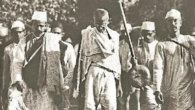 Mahatma Gandhi during the Dandi march in 1930 ht archive Mahatma Gandhi during the Dandi march in 1930 ht archive