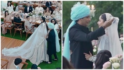 Mahira Khan and Salim Karim at their wedding. Mahira Khan and Salim Karim at their wedding.