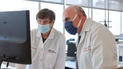 Penn Medicine scientists Katalin Kariko and Drew Weissman, who won the 2023 Nobel Prize in Physiology or Medicine for discoveries enabling the development of mRNA COVID-19 vaccines. (via REUTERS)