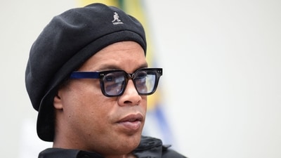Ronaldo de Assis Moreira (popularly known as Ronaldinho Gaucho) attends a session of the Parliamentary Commission of Inquiry (CPI) of the Financial Pyramids (REUTERS)