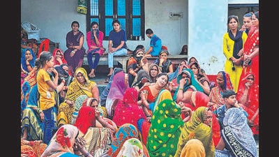 The relatives of the victims in Deoria on Monday. (PTI) The relatives of the victims in Deoria on Monday. (PTI)