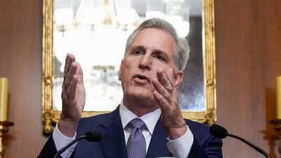 U.S. House Speaker Kevin McCarthy (R-CA) speaks to reporters in the U.S. Capitol. (REUTERS)