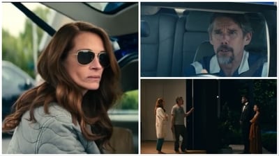 Julia Roberts and Ethan Hawke star in Leave The World Behind. Julia Roberts and Ethan Hawke star in Leave The World Behind.