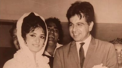 Saira Banu and Dilip Kumar on their engagement day. Saira Banu and Dilip Kumar on their engagement day.