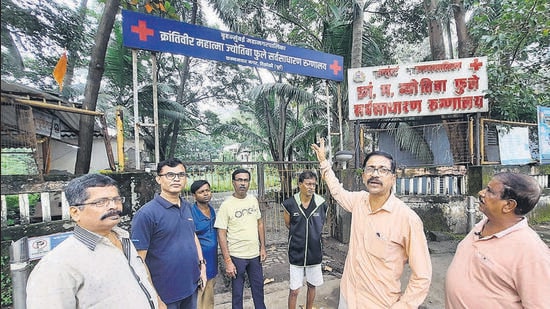 Mumbai, India - October,02, 2023: Mahatma Phule hospital of BMC at Vikhroli closed for renovation ,in Mumbai, in Mumbai, India, on, Sunday, October , 02, 2023. ( Praful Gangurde / HT Photo )