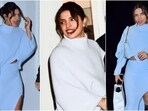 Priyanka Chopra wore a stylish sweater and matching midi skirt during an outing in New York. Priyanka Chopra wore a stylish sweater and matching midi skirt during an outing in New York.