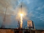 A Soyuz-2.1b rocket booster with a Fregat upper stage and the lunar landing spacecraft Luna-25 blast off from a launchpad in Russia's Amur region on August 11.