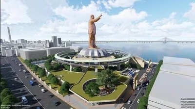 The 19-foot statue, named ‘Statue of Equality,’ is part of the Ambedkar International Centre (AIC) The 19-foot statue, named ‘Statue of Equality,’ is part of the Ambedkar International Centre (AIC)