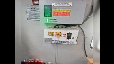 A fire and smoke detection system installed on a train. (FOR REPRESENTATION)