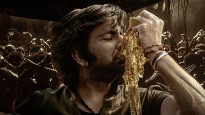 Ravi Teja in a still from Tiger Nageswara Rao. Ravi Teja in a still from Tiger Nageswara Rao.