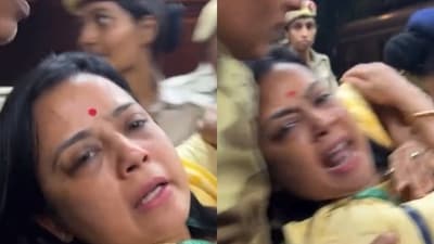 Screengrab of video showing TMC MP being casted out. (Twitter) Screengrab of video showing TMC MP being casted out. (Twitter)
