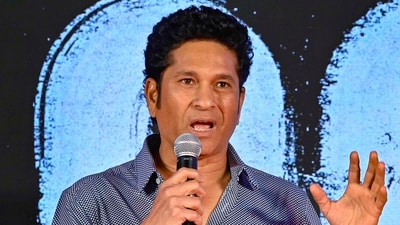 Sachin Tendulkar speaks during the trailer launch of an upcoming movie 800 a biopic on the life of Muttiah Muralitharan, at Juhu (PTI) Sachin Tendulkar speaks during the trailer launch of an upcoming movie 800 a biopic on the life of Muttiah Muralitharan, at Juhu (PTI)