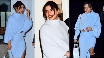 Priyanka Chopra wore a stylish sweater and matching midi skirt during an outing in New York. (Instagram ) Priyanka Chopra wore a stylish sweater and matching midi skirt during an outing in New York. (Instagram )